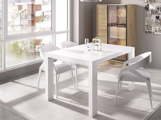 Mesa comedor extensible pata rectangular, 130 220 NEWDUO-36 - Imagen 1