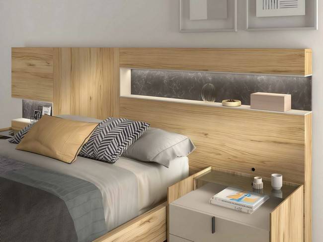 Dormitorio cabezal 22 290cm mesitas 62cm tirador NOAR-310 - Imagen 2