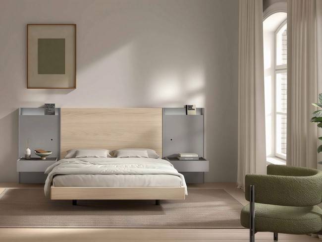 Dormitorio cabezal 9 298cm mesitas 60cm tirador NOAR-312 - Imagen 1