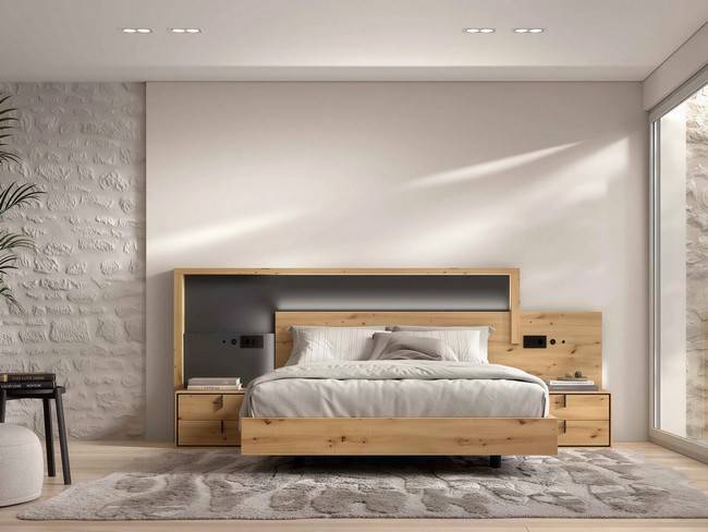 Dormitorio cabezal 21 296cm mesitas 62cm tirador NOAR-317 - Imagen 1