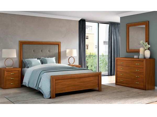 Cabecero pared 135 cama, mesitas tres cajones, PARMA-4016-T - Imagen 1