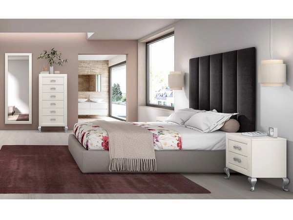 Dormitorio clásico cabecero pared 135×170, mesitas cajones, PARMA-4030 - Imagen 1
