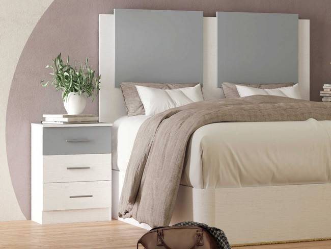 cabezal marbella y mesitas - ideal para quienes desean un dormitorio de matrimonio moderno y funcional