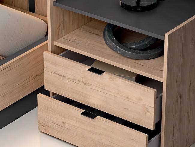Cabezal juno mesitas para dormitorio moderno funcional SONNO-17B - Imagen 4