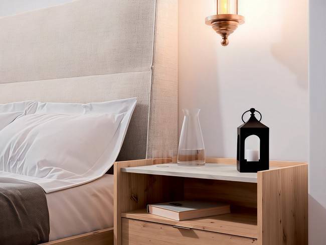 Cabezal tapizado mesita juego para dormitorio moderno SONNO-19 - Imagen 3