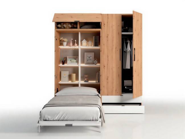 Cama abatible vertical para colchón 105x190, ideal SONNO-ABATIBLE-03 - Imagen 2