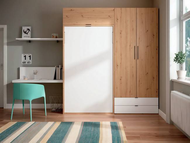 Cama abatible vertical para colchón 105x190, ideal SONNO-ABATIBLE-03 - Imagen 1