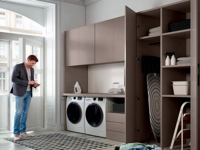 Conjunto armarios puertas batientes diseño moderno. SONNO-AM-10 - Imagen 1