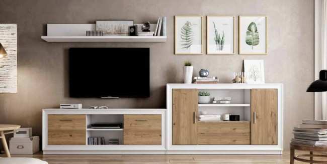 Composición salón moderna buena capacidad almacenaje. TRIM-709 - Imagen 1