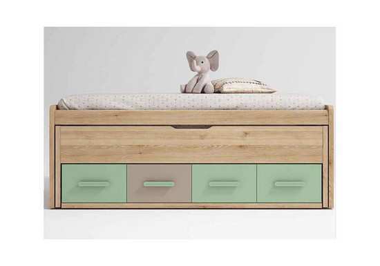 compacto mas cama desplazable oculta mas 4cajones contenedores 190x90 cm Modelo UP-125