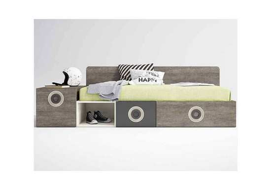 composicion modular con baul doble mas cajones block con respaldo alto Modelo UP-315